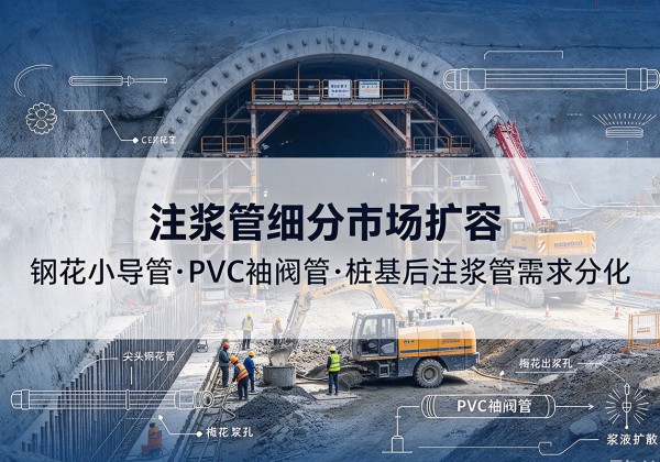 白碱滩注浆管细分市场扩容，隧道钢花小导管、PVC 袖阀管、桩基后注浆管需求分化